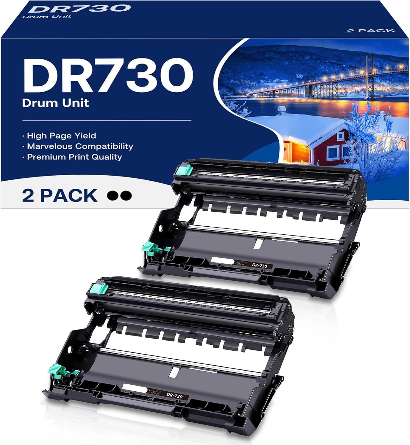 Compatible DR730 Drum Unit Replacement for Brother DR-730 (2 Pack, NOT Toner)
