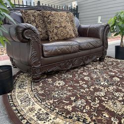 FREE DELIVERY Brown Leather Loveseat 