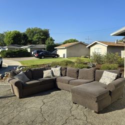 Delivery Available! Gray Sectional Couch Sofa Chaise