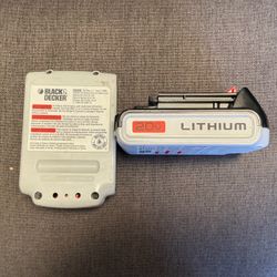 2 genuine Black and Decker 20 volt battery