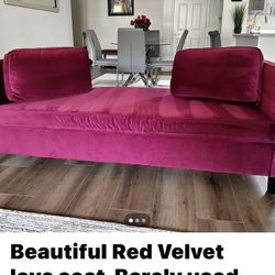 Beautiful Red Velvet Love Couch