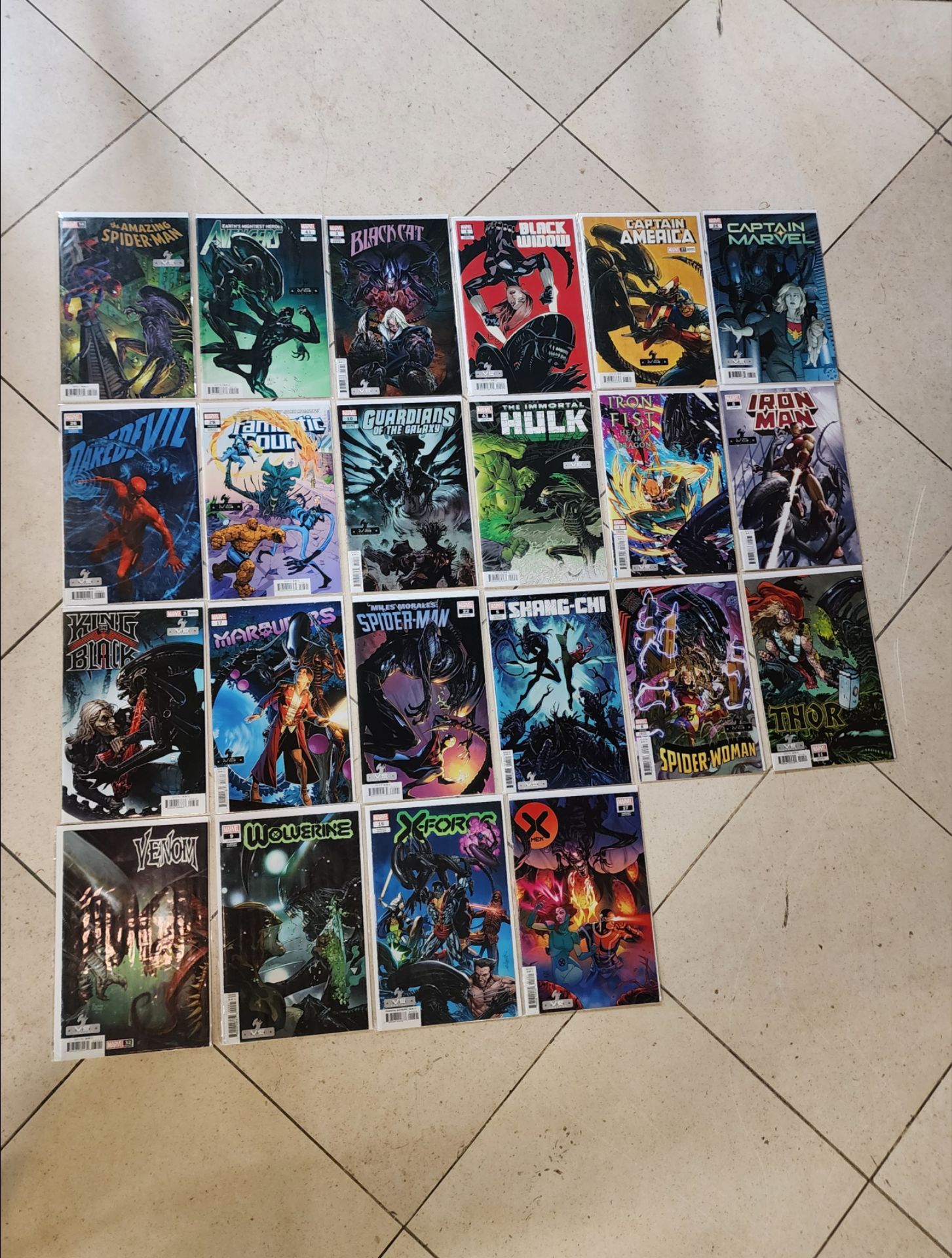 Marvel Vs Aliens Xenomorph Variant Cover Complete Set Comic Lot of 22 NM 2020