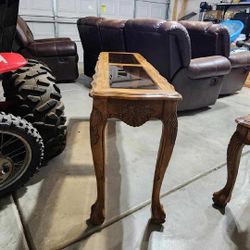 Solid Wood Console and End Table Set