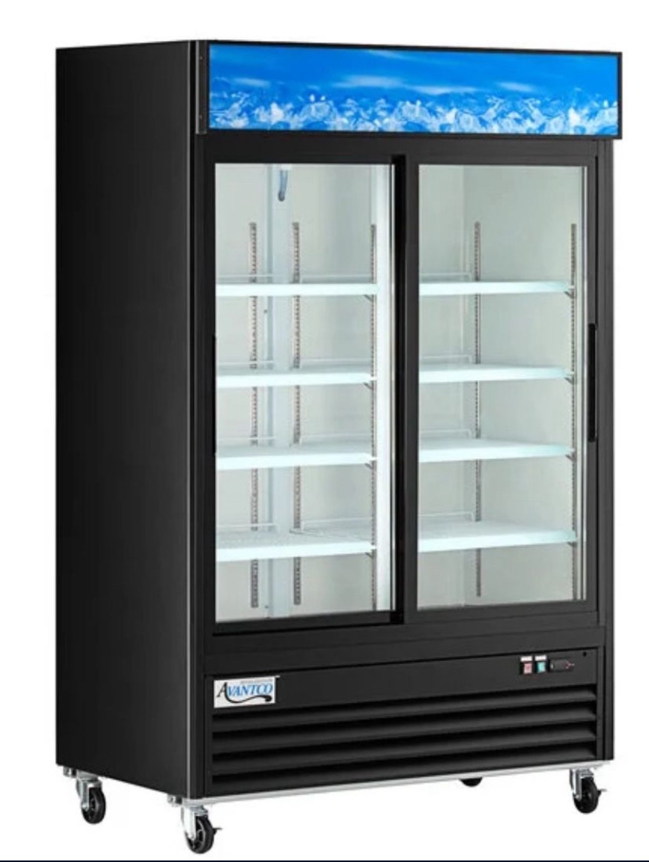 Commercial Refrigerator Two Section Glass Door