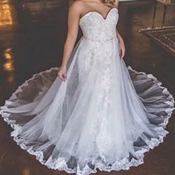 1 Layer Tulle Overlay Skirt Detachable Wedding Train