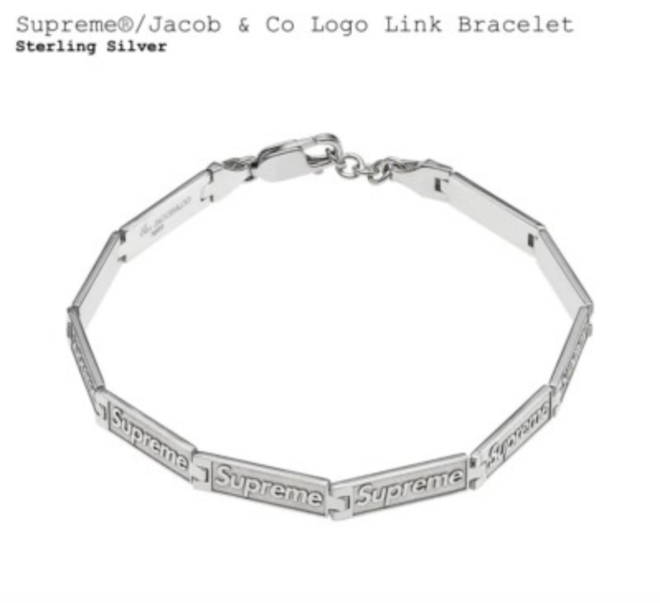 Supreme Jacob And Co Link Bracelet