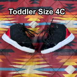 Nike Toddler Baby Size 4C Air Jordan Max Aura Black Gym Red Sneakers AQ9215-006