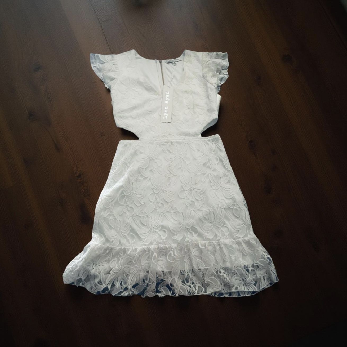 Ivory V Neck Mini Dress