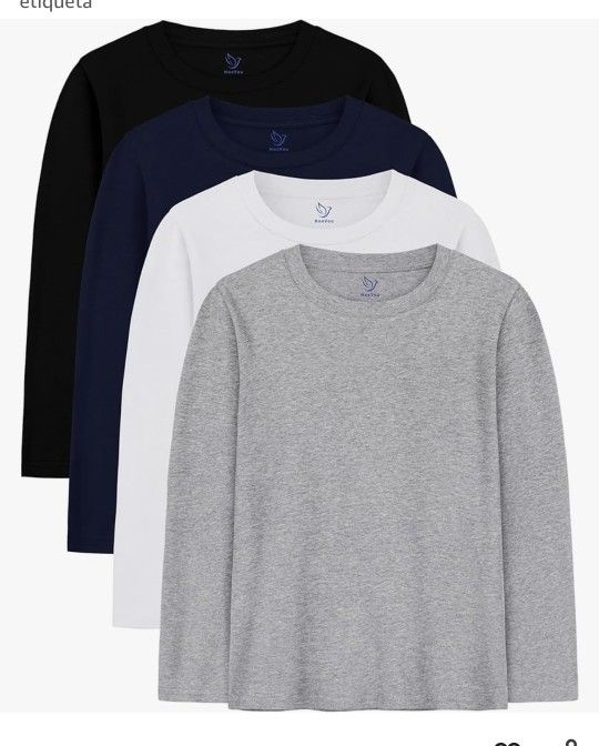 Boy And Girl Cotton Long Sleeve Shirt,Pack With 4 PCs,