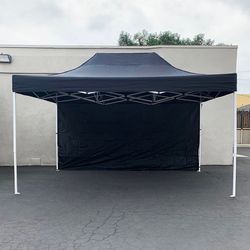 (NEW) $160 Heavy-Duty Canopy 10x15 FT with (1) Sidewall, Ez Popup Outdoor Party Tent (2 colors)