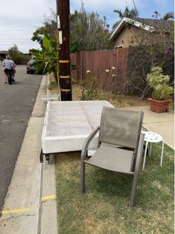FREE box spring with metal frame, outdoor chairs