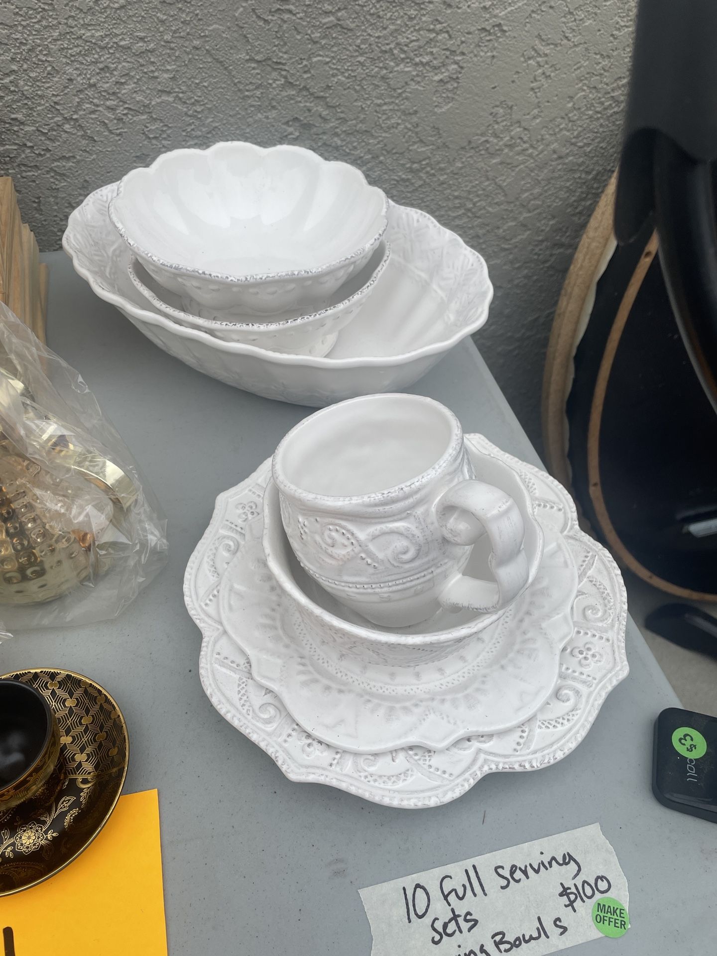 Maison Versailles 10 Place Settings And 3 Serving Bowls