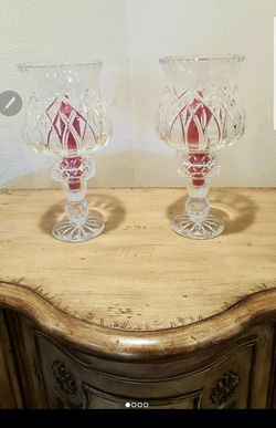crystal candle holders