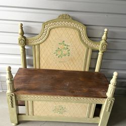 Beautiful Antique Bench W Storage 
