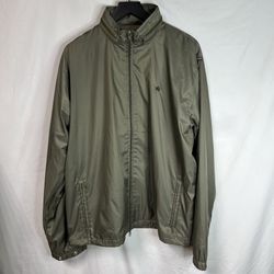 Stussy Ripstop Nylon Full Zip Jacket Mens XL Green Streetwear