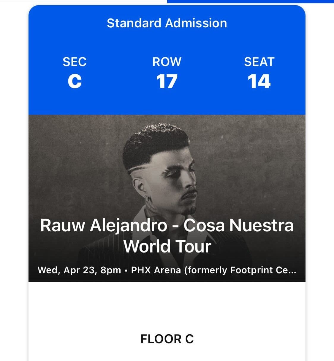 TICKET FOR RAUW ALEJANDRO IN AZ!