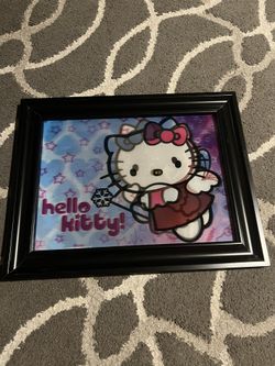 Framed Hello Kitty Picture 19”x 15”