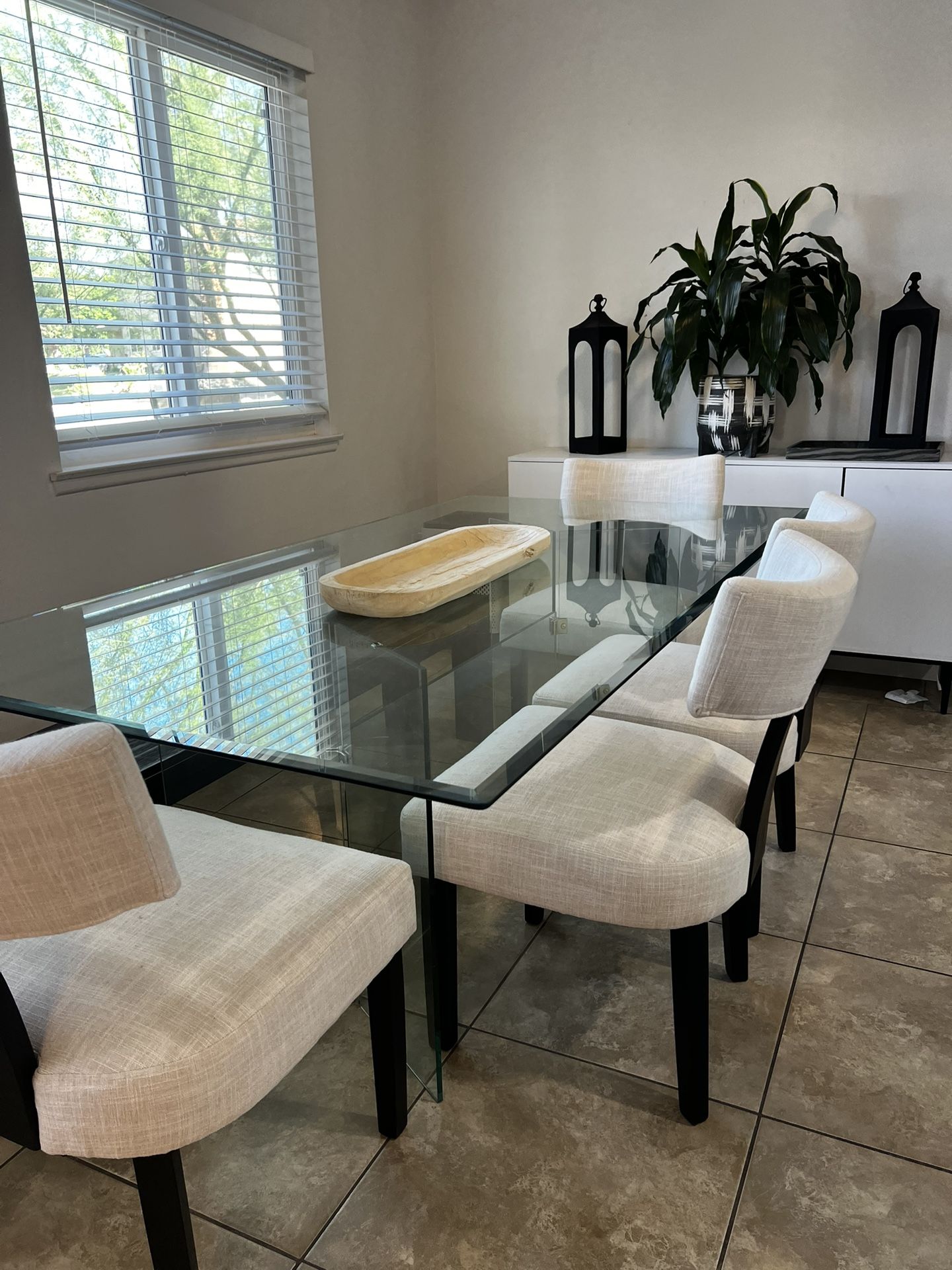 All Glass Retro Dining Table