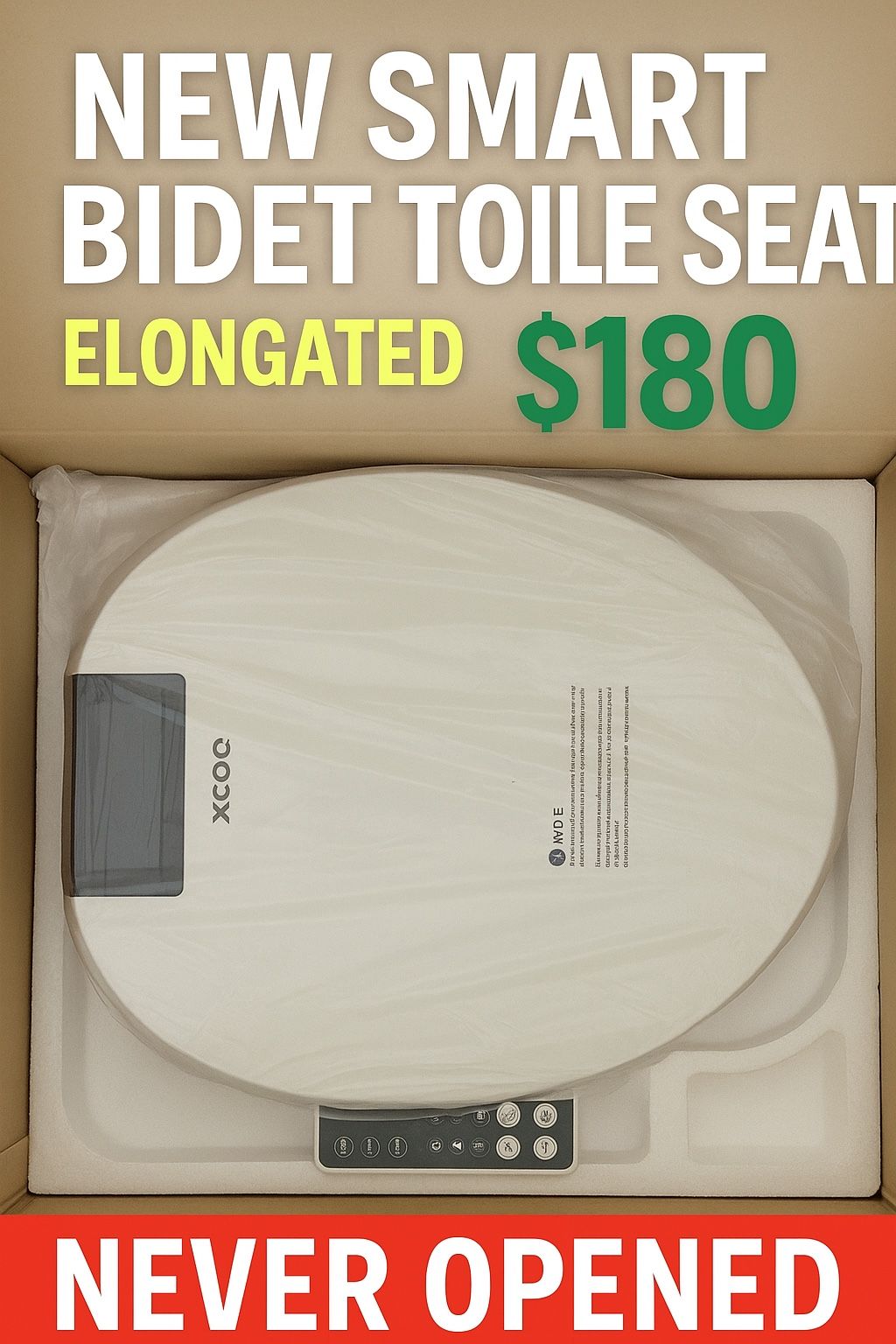 BIDET - XCOQ Smart Bidet Toilet Seat β Brand New, Never Opened β Elongated Seat