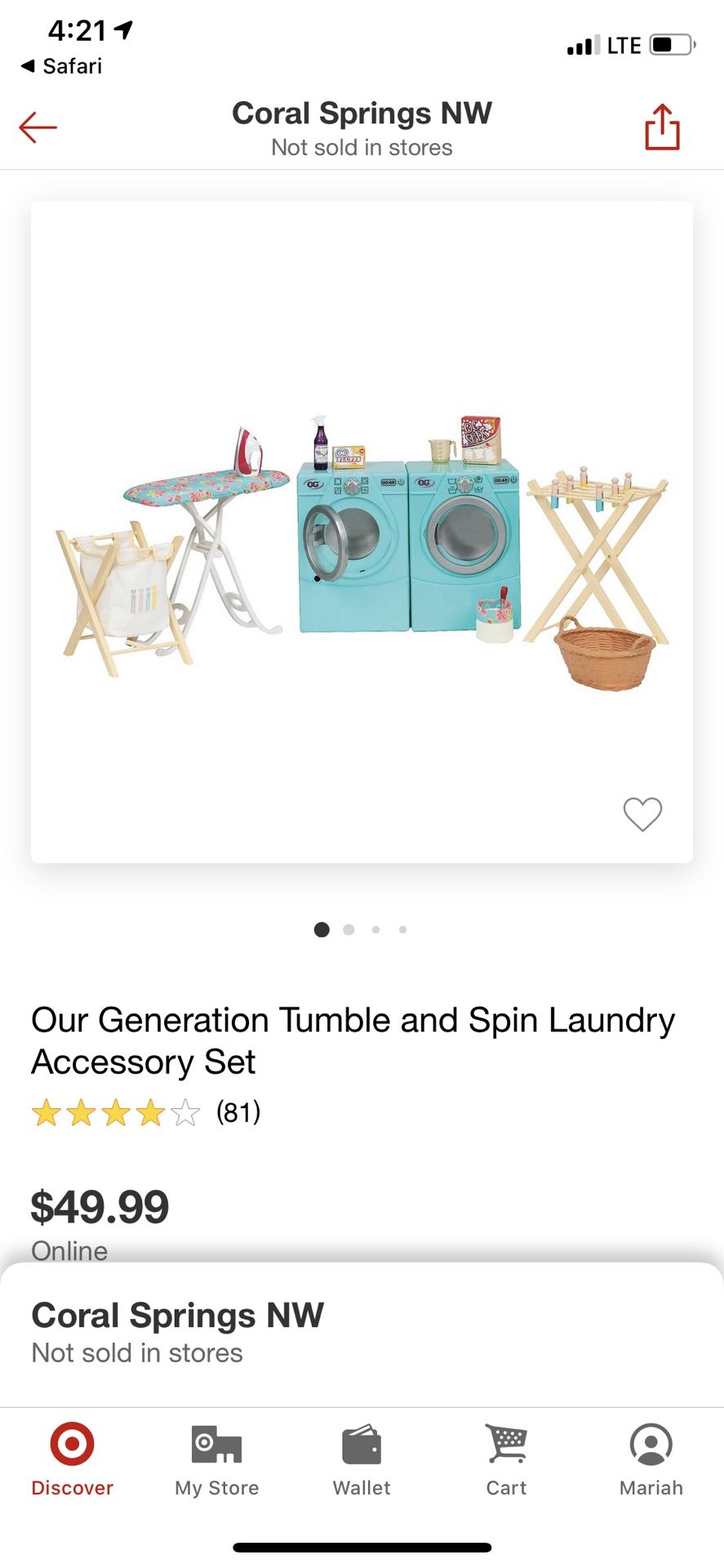 Our Generation Doll Washer and Dryer Set for Sale in Tamarac, FL OfferUp