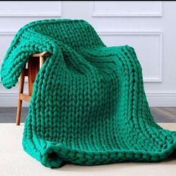 Touchat Weighted Handmade Blanket Adult,15lbs Chunky Knit Gravity Blanket 48 * 72 inches