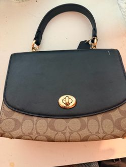 Coach Signature Flap Top Handle Handbag with coach sandals