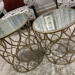 Golden Round Mirrored Coffee Table
