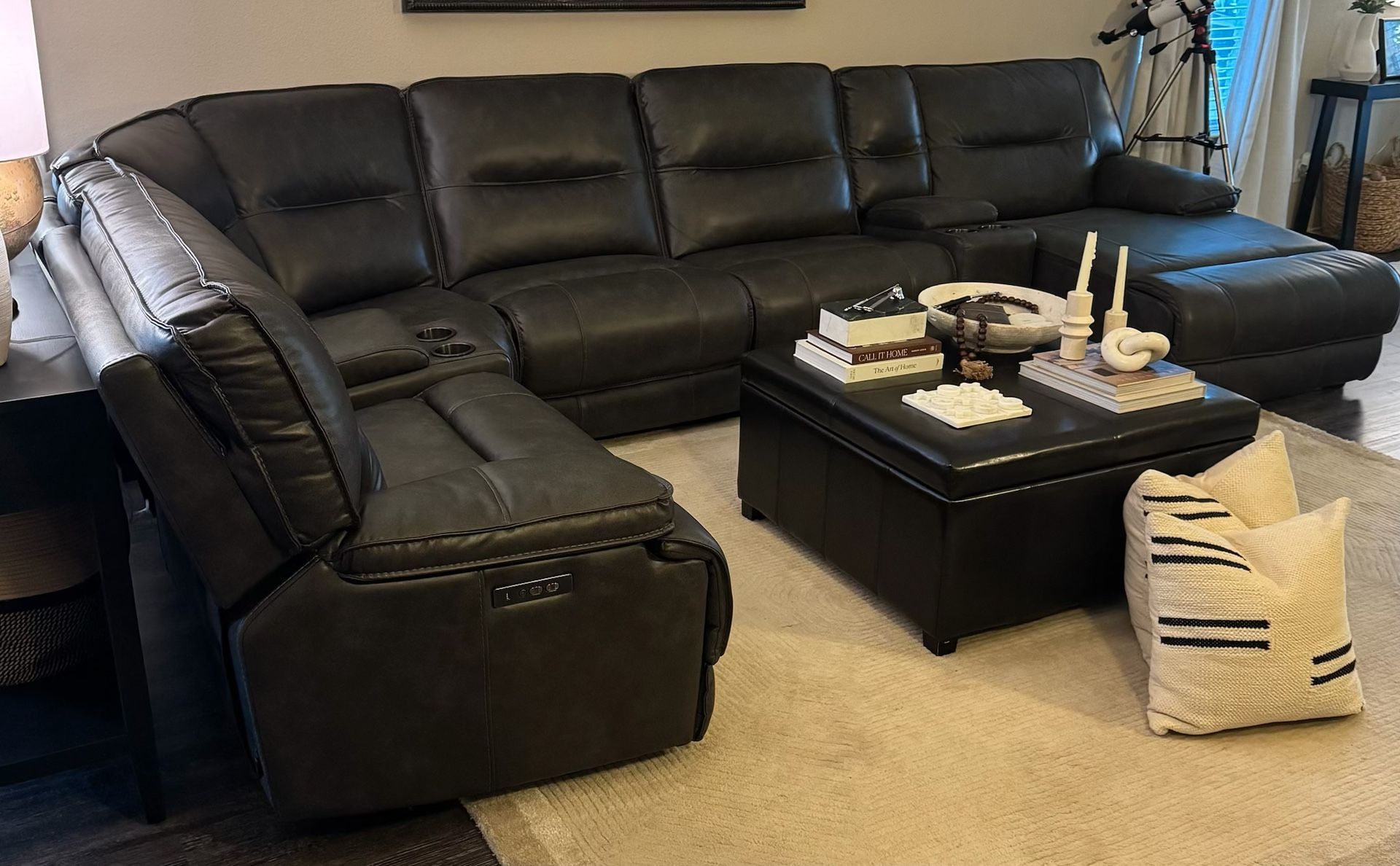 Leather Sectional Couch - With Chaise