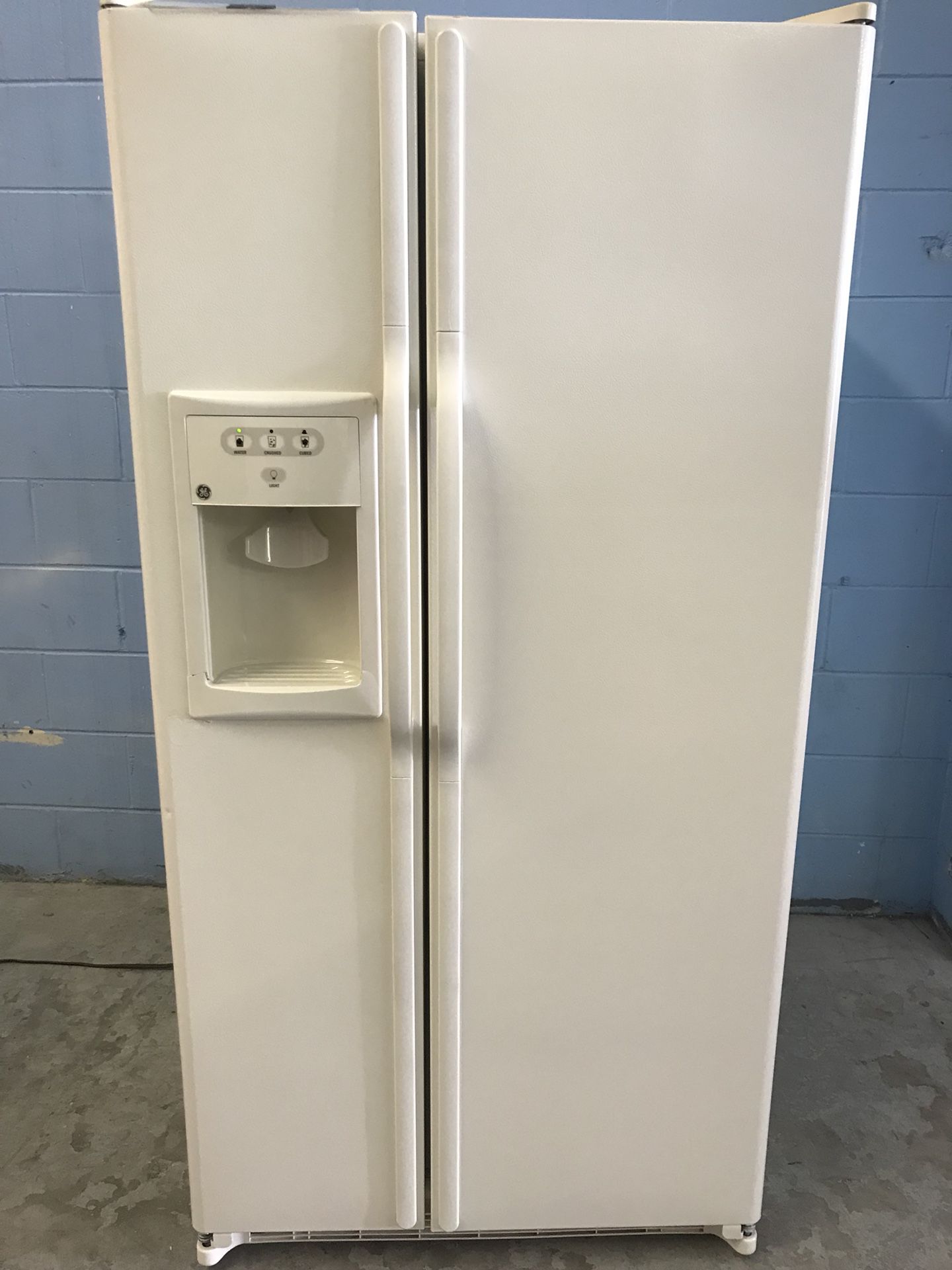 GE Bisque 33" Wide Side By Side Refrigerator