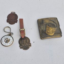 Vintage United Steelworkers of America USWA Union Watch Fobs Keyring Belt Buckle