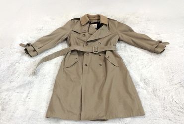 Vtg London Towne Men’s Belted Trench Coat w/Zip-Out Removable Lining & Wool Collar