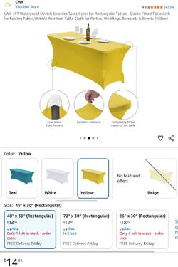 Waterproof Stretch Spandex Table Cover for Rectangular Tables 4ft And 6ft