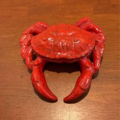 Vintage Italian Ceramic Red Crab Shaped Serving Dish Made In Italy Number 70125 Signed Pv 8“ X 8“ By 3“ K7
