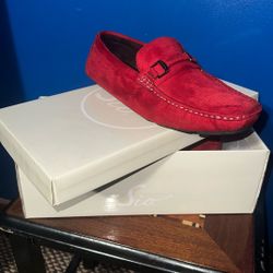 Red Suede Dress Up Shoes
