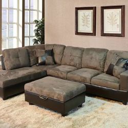 Sectional and ottoman