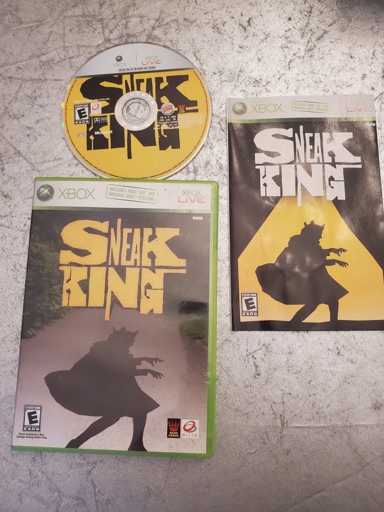 SNEAK KING Microsoft Xbox 360 2006 Burger King Promo Game New Sealed Fun Everyon