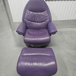 Ekornes Stressless Voyager Leather Recliner And Ottoman