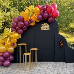 2024 Marquee Numbers and Graduation Backdrop w/ Balloon Garland