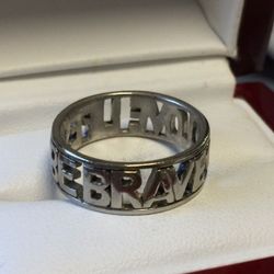 Ring 💍 Band 925 Silver "Be Brave ❤Love Life" Size 7
