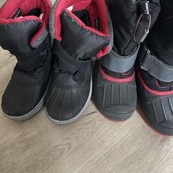 Snow Boots Kids ( Size 3) And Bib Size 7 Years 