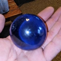 Large Glass Crystal Cobalt Blue Paperweight