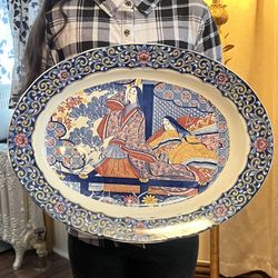 Fabulous Japanese 18”x14” Huge Platter Look