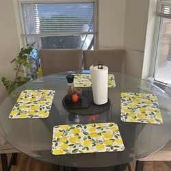 Wood Glass Top Table 