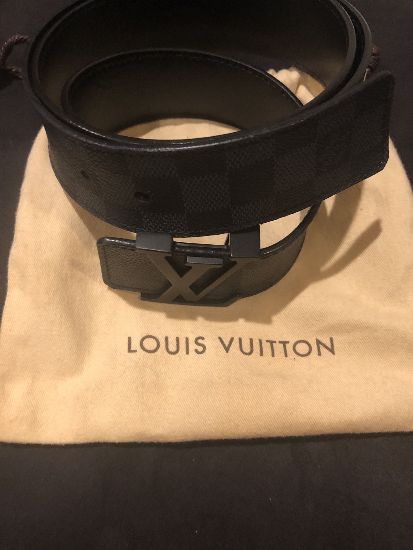 Louis Vuitton Initials belt Damier Graphite size 110