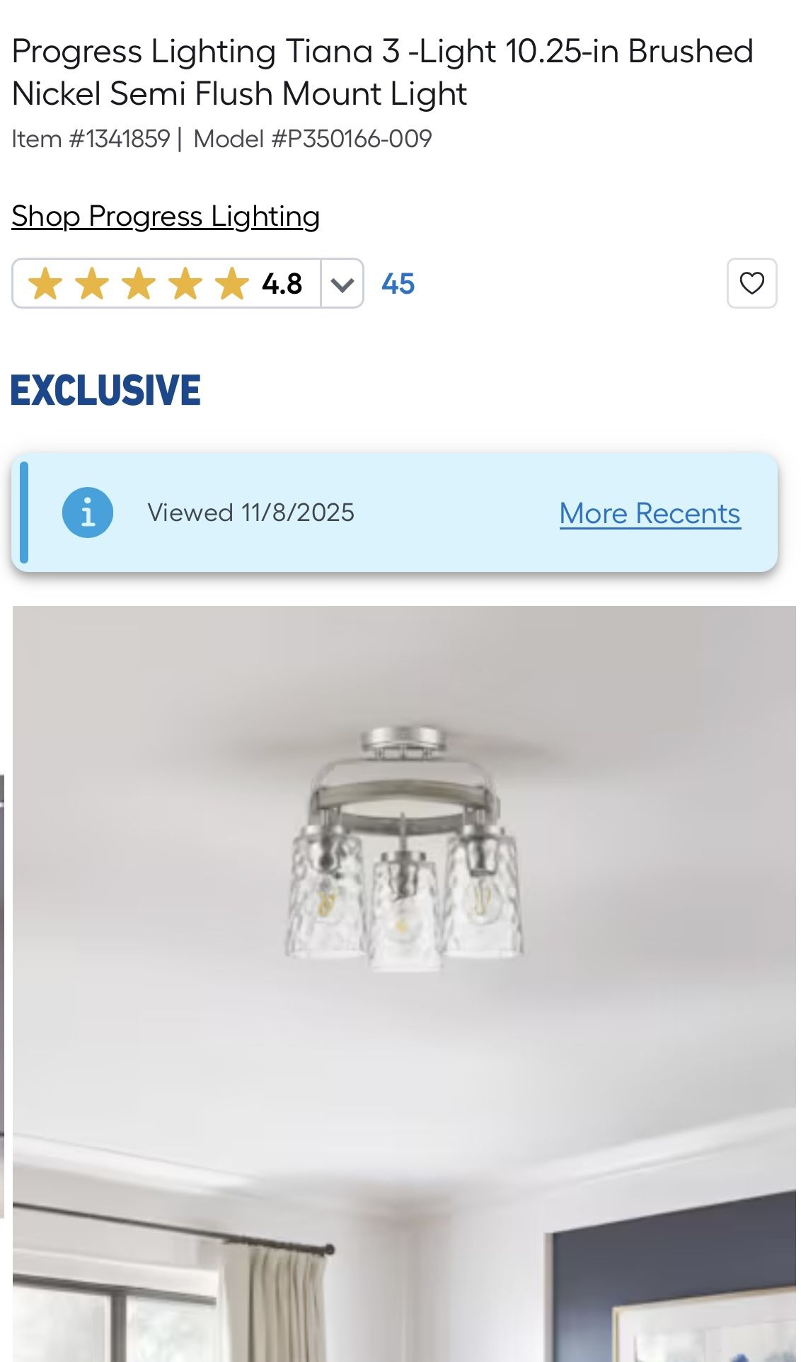 Semi Flushmount Light Fixture