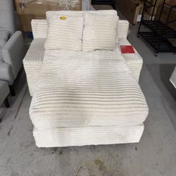 New Chaise Lounge Chair Indoor, 48” Corduroy Upholstered Single Lounge Sofa with Thick Cushion