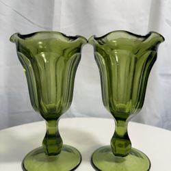 Vintage Pedestal Desert Glass