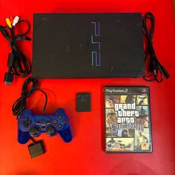 Playstation 2 (PS2) Console Bundle Lot w/ Grand Theft Auto: San Andreas