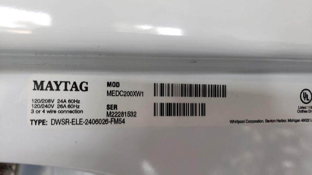 Maytag electric dryer