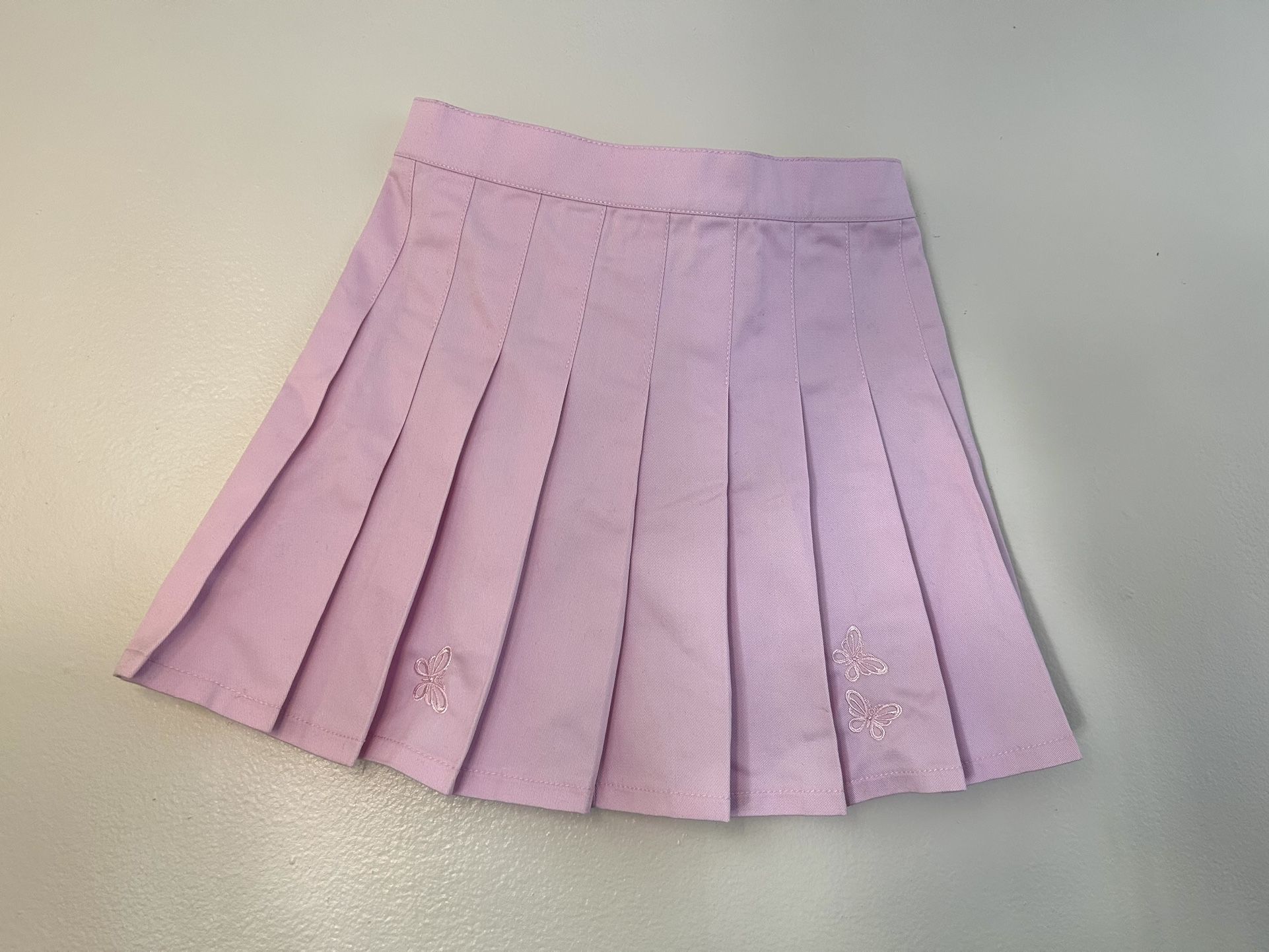 Pink/Coral Butterfly Pleated Tennis Skirt